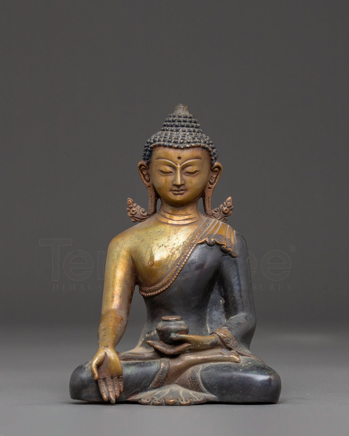 Ratnasambhava Oxidized Copper Statue