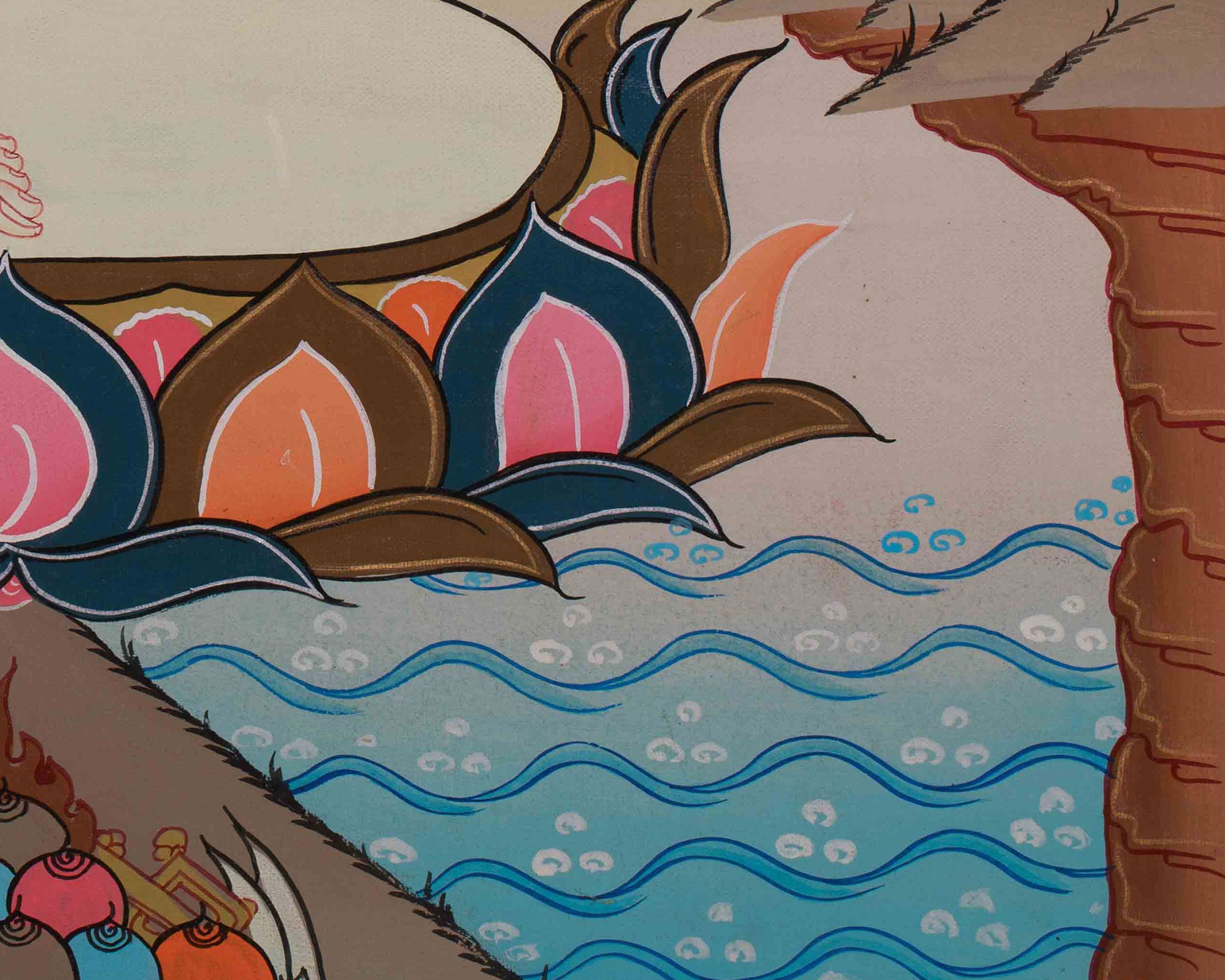 Machig Labdron Tibetan Thangka | Emanation of Wisdom and Fearlessness
