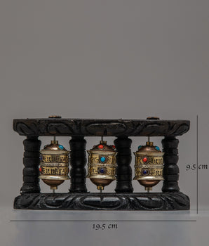 Buddhist Prayer Wheel Mantra carved Wheels | Elevate Your Space with Sacred Wall Hanging