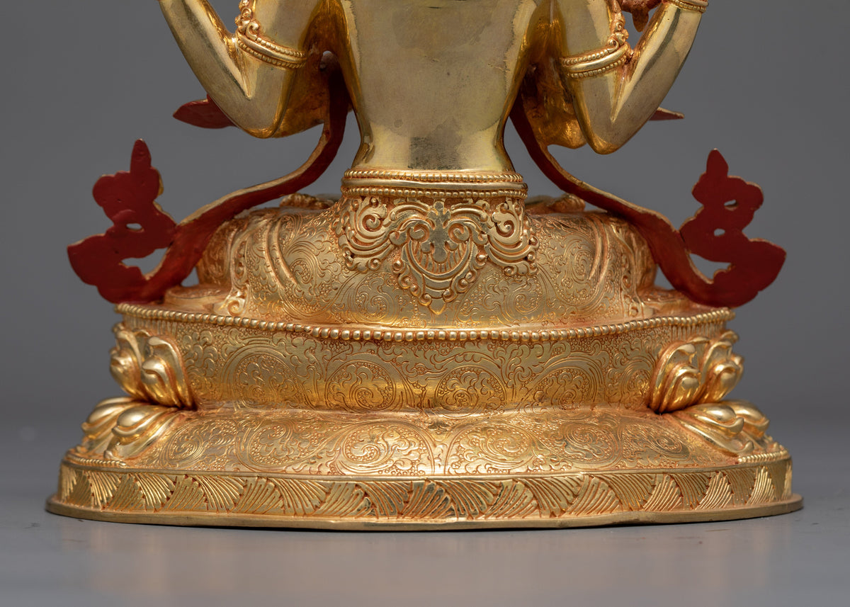 Chenrezig Gemstones-Decorated Statue | An Embodiment of Compassion and Divine Grace