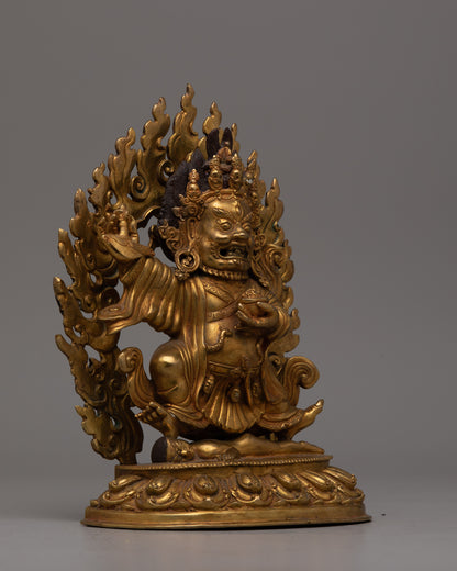 Wrathful Deity Bernagchen Mahakala Statue | Symbol of Fearlessness and Spiritual Protection