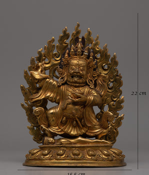 Wrathful Deity Bernagchen Mahakala Statue | Symbol of Fearlessness and Spiritual Protection