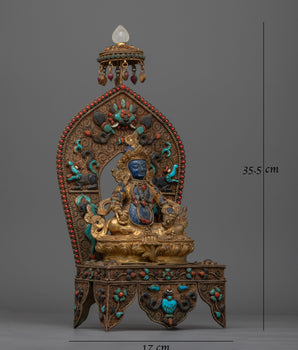 Dzambhala Lapis Stone Body Statue | Wealth and Prosperity in Vivid Blue