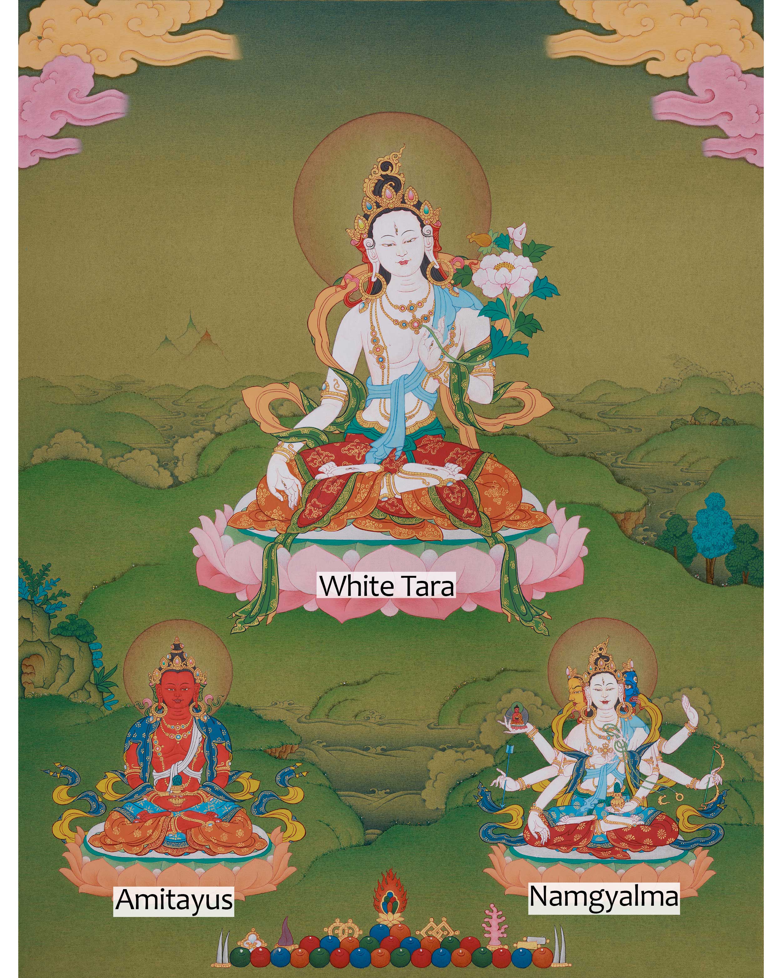 Healing Deity White Tara Thangka | Sita Tara | Wall Hanging