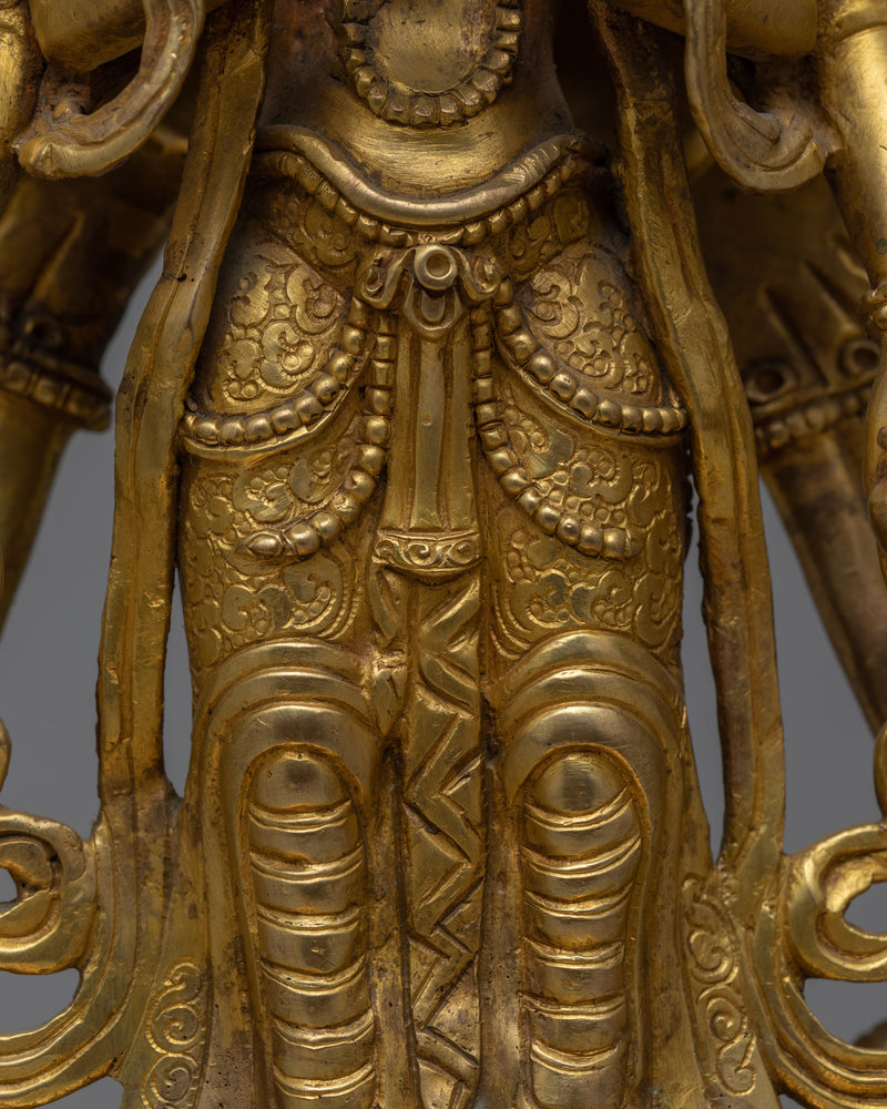 Thousand Armed Avalokiteshvara Statue | Religious Himalayan Genuine Sculpture