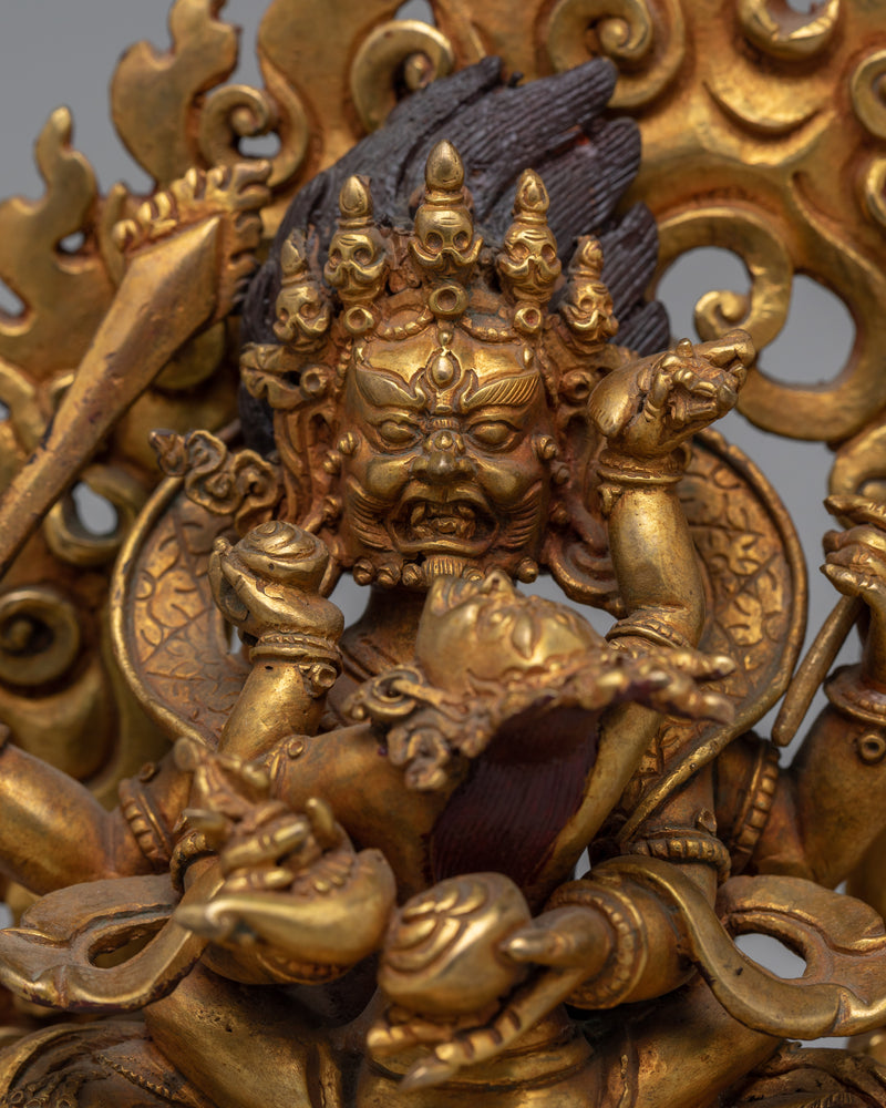 Protector God Mahakala Statue | Symbol of Fearlessness and Spiritual Safeguarding