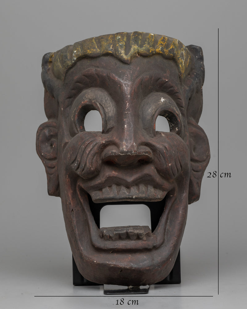 Antique Asian Wooden Mask | Adding Exotic Charm and Cultural Depth to Your Space