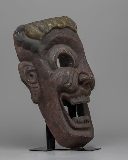 Antique Asian Wooden Mask | Adding Exotic Charm and Cultural Depth to Your Space