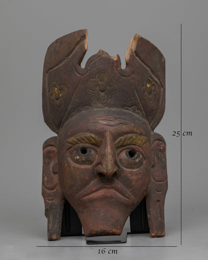 Antique Wood Carved Mask | A Symbol of Cultural Heritage and Spiritual Expression