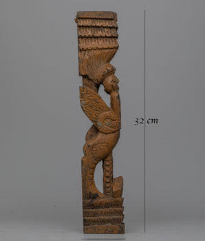 Newari Wooden Pillar (Strut) | Authentic Cultural Accent for Traditional and Modern Spaces