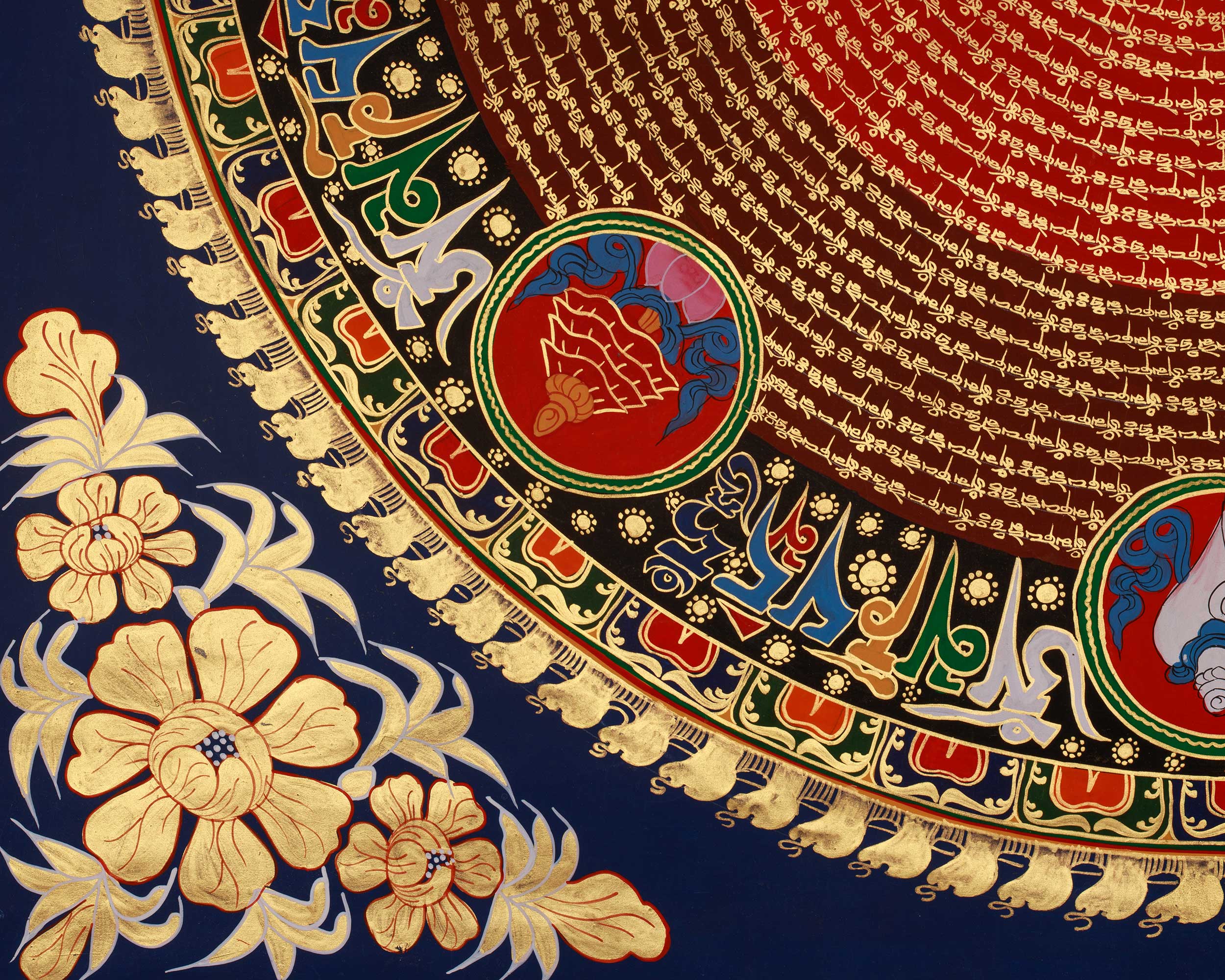 Tibetan Art of Mantra Mandala | Buddhist Meditation Artwork with Traditional Symbolism