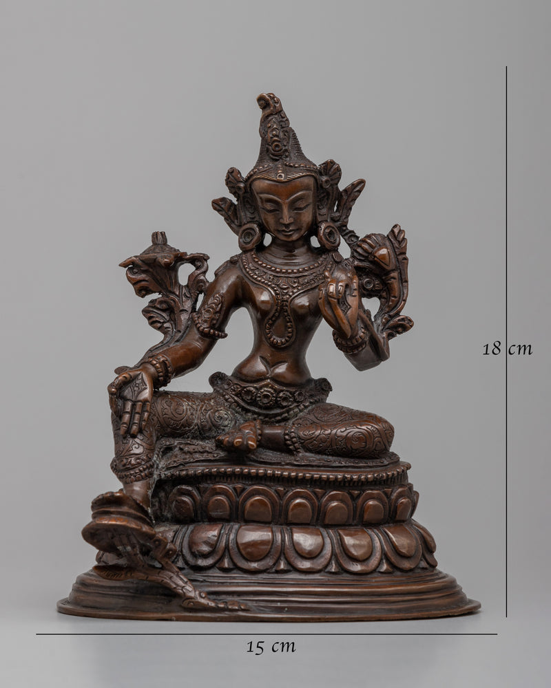 Green Tara Guru Statue | Green Tara Guru Sculpture for Inner Peace and Enlightenment