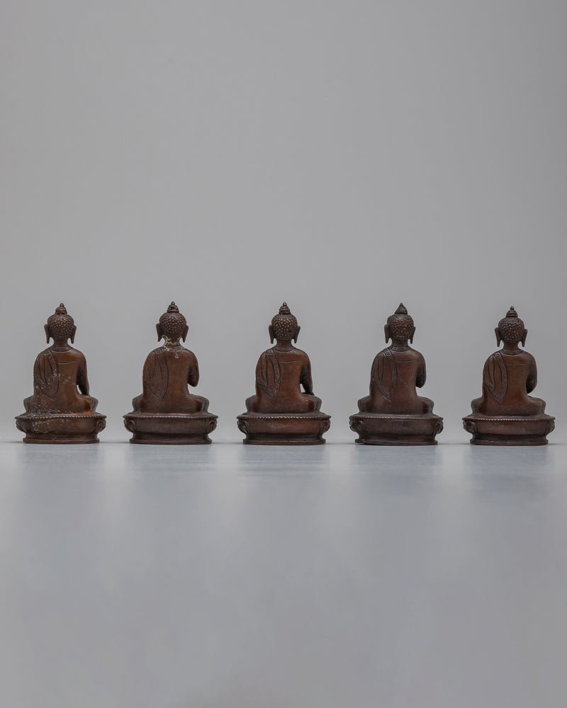 Set of Buddhas Statue | Aksobhya, Amitabha, Amoghasiddhi, Ratnasaṃbhava, Vairocana