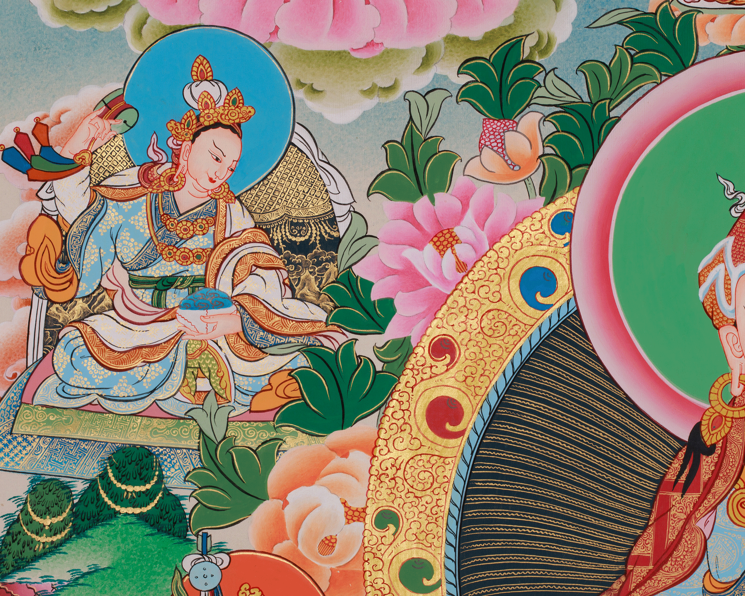 Precious Guru Rinpoche Thangka | Tibetan Buddhist Altar | Lotus Born Master