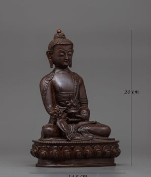 Medicine Buddha 20cm Small-Oxidized Statue | Beacon of Healing