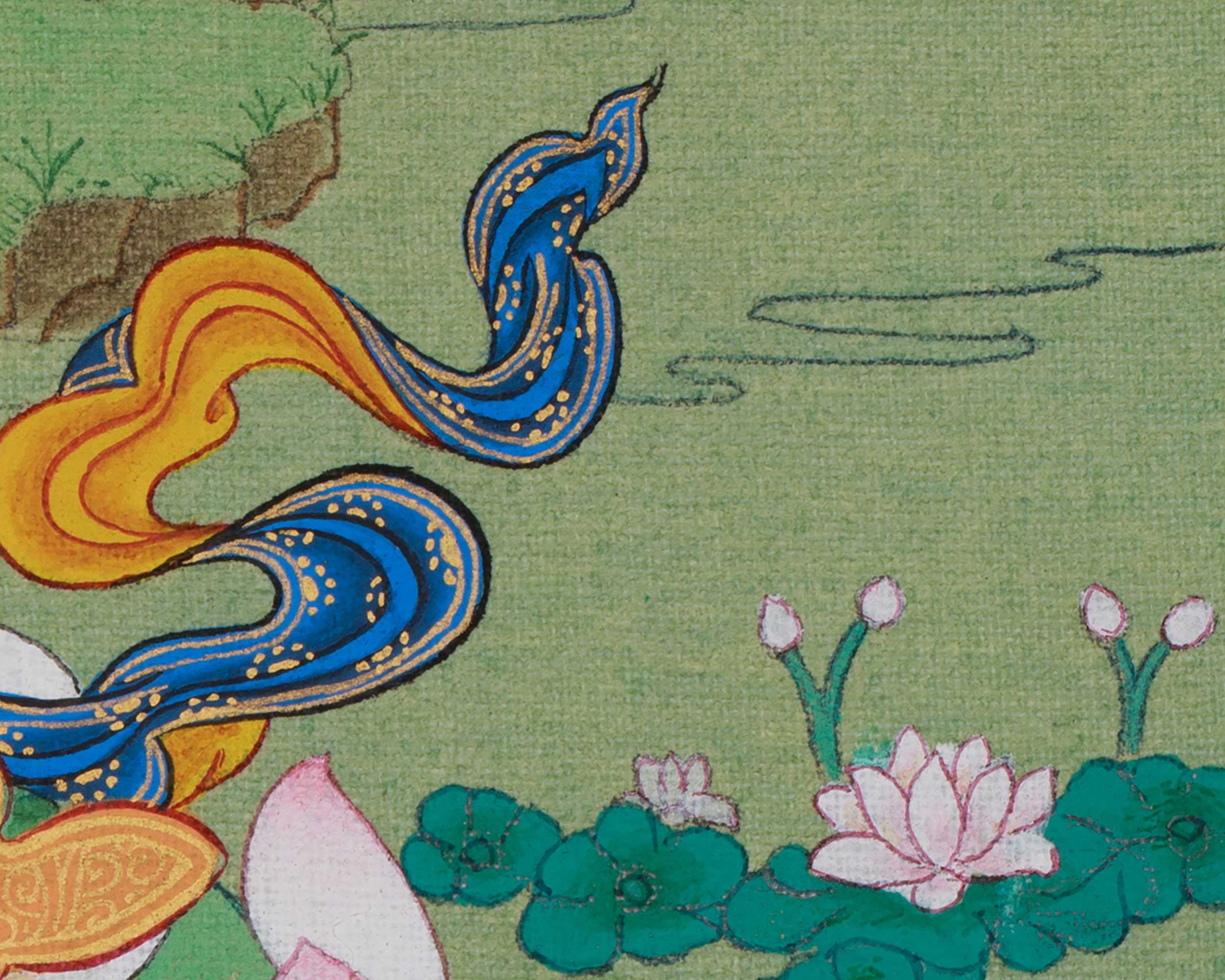 Deity of Compassion Green Tara Thangka | Divine Feminine Artwork