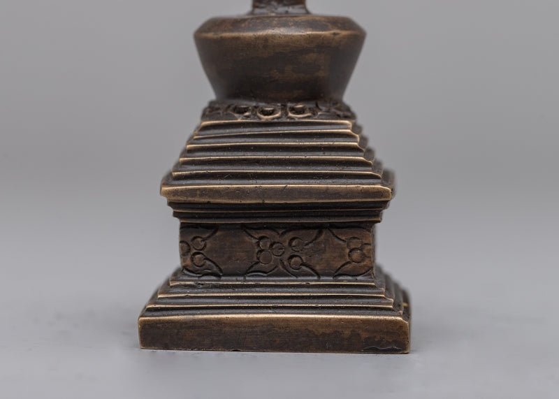 Copper Tibetan Stupa | Sacred Monument Symbolizing Spiritual Enlightenment