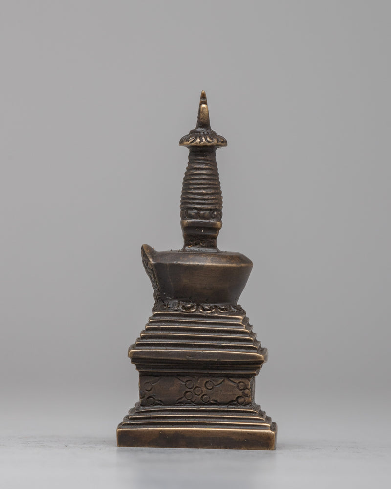 Copper Tibetan Stupa | Sacred Monument Symbolizing Spiritual Enlightenment