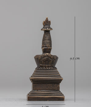 Copper Tibetan Stupa | Sacred Monument Symbolizing Spiritual Enlightenment