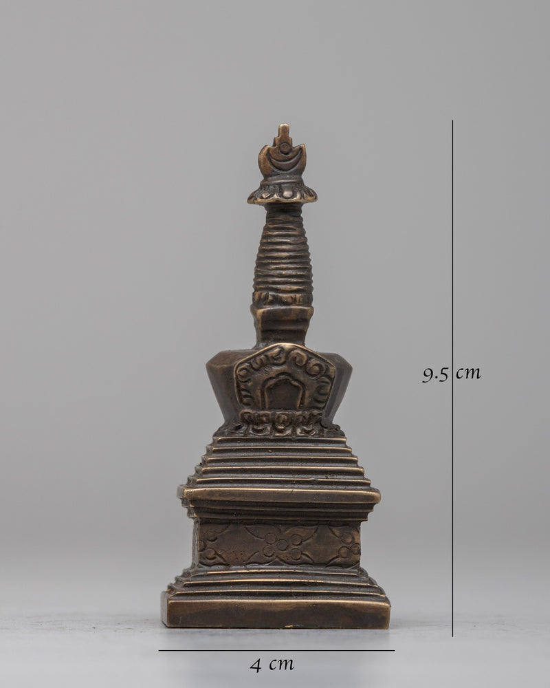 Copper Tibetan Stupa | Sacred Monument Symbolizing Spiritual Enlightenment