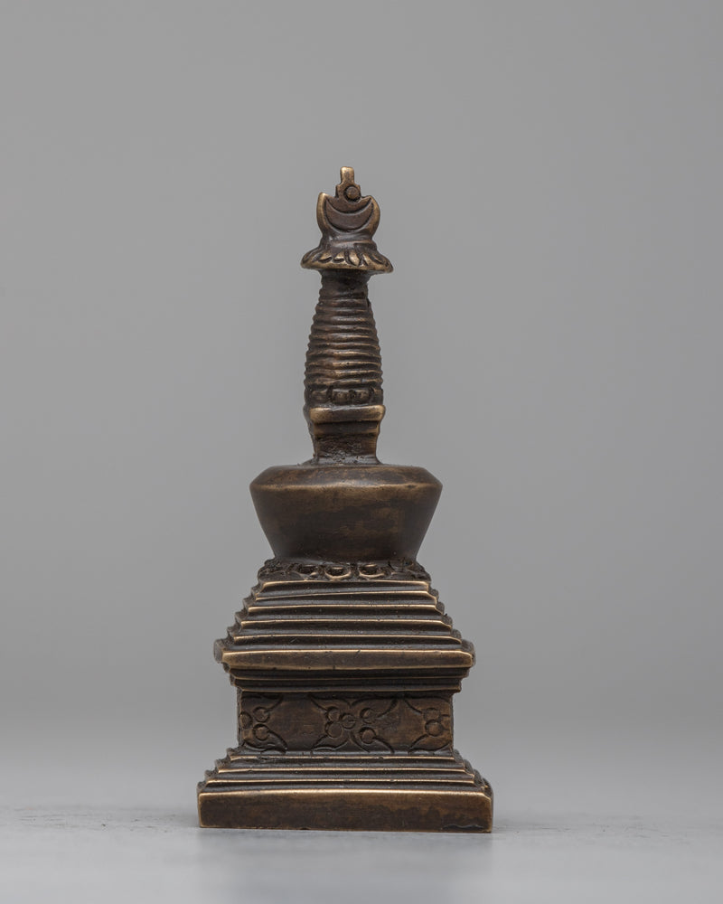 Copper Tibetan Stupa | Sacred Monument Symbolizing Spiritual Enlightenment