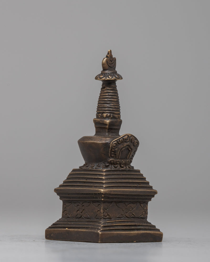 Copper Tibetan Stupa | Sacred Monument Symbolizing Spiritual Enlightenment