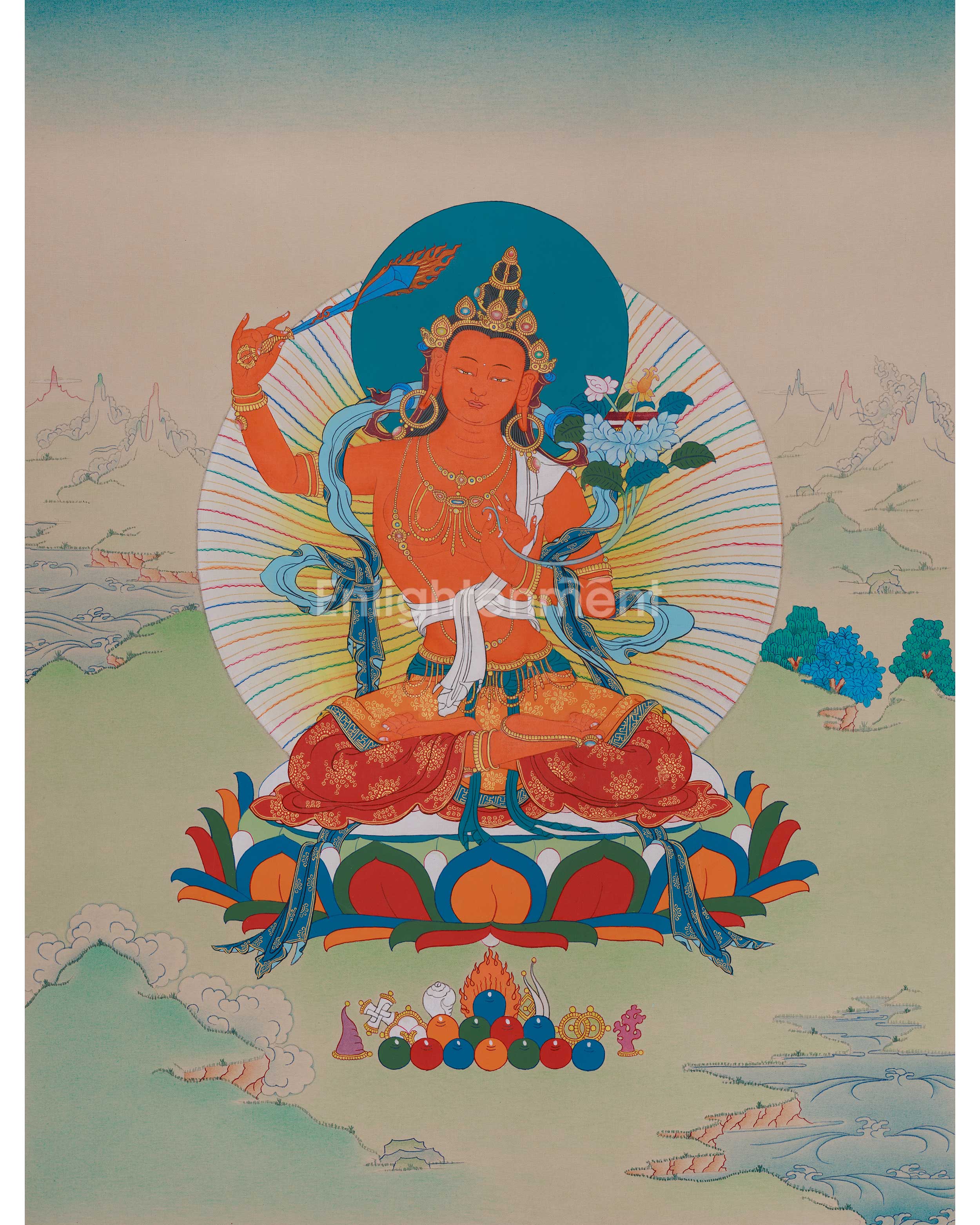 Manjushri Wisdom Deity Art