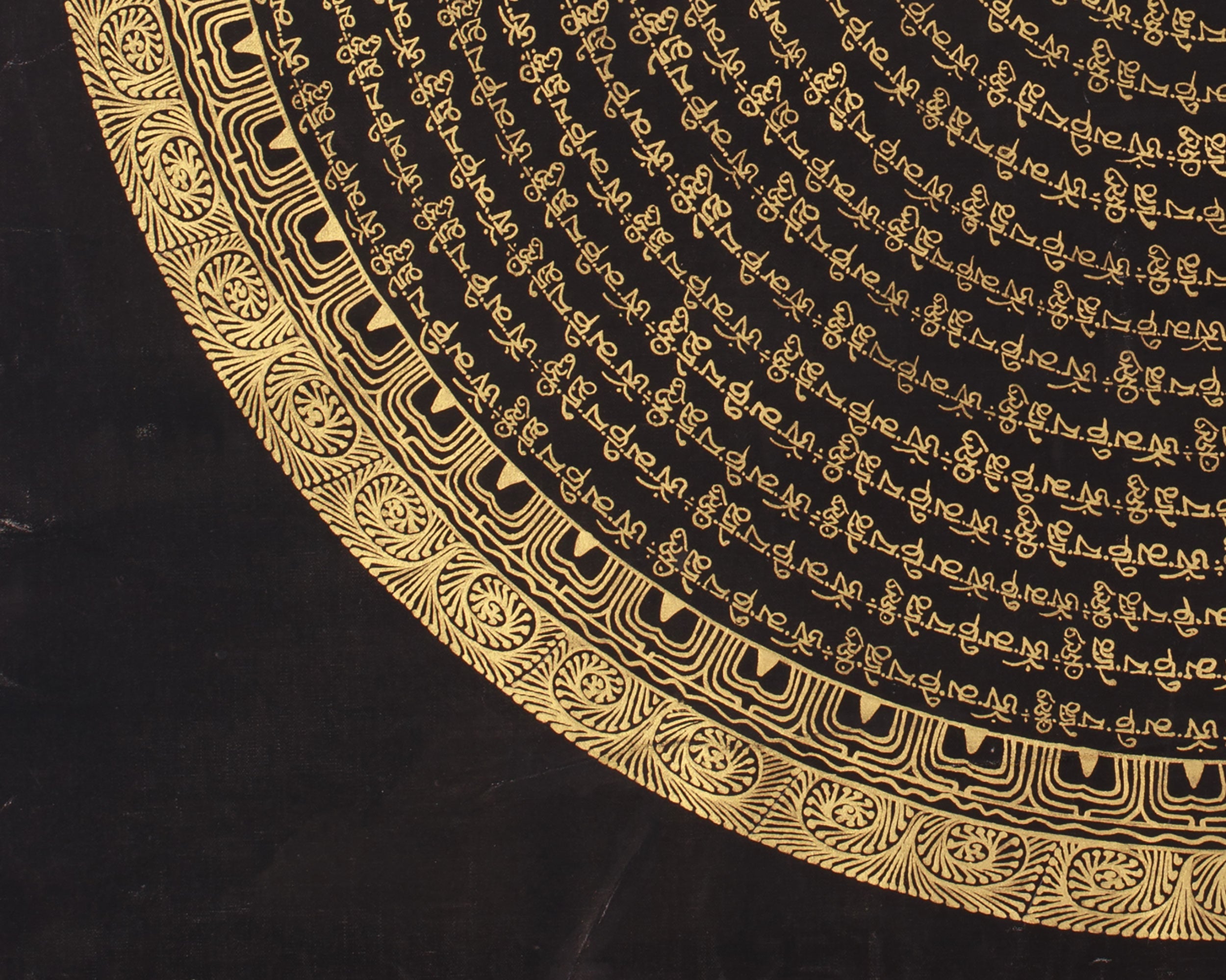 Sacred Mantra Mandala Thangka | Tibetan Buddhism Art | Spiritual Compassion Thangka