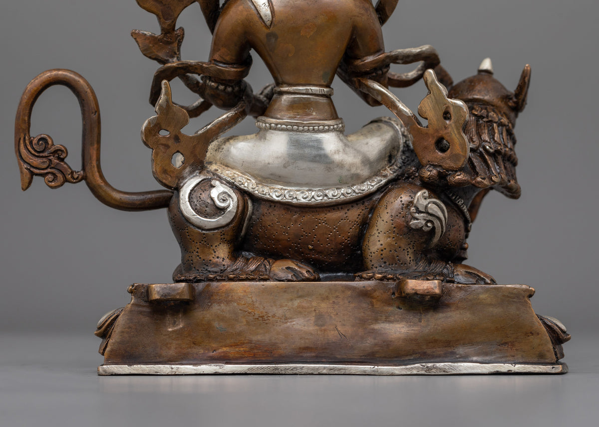 Simhanada Chenrezig Avalokiteshwara Statue | Silver-Plated Bodhisattva of Compassion