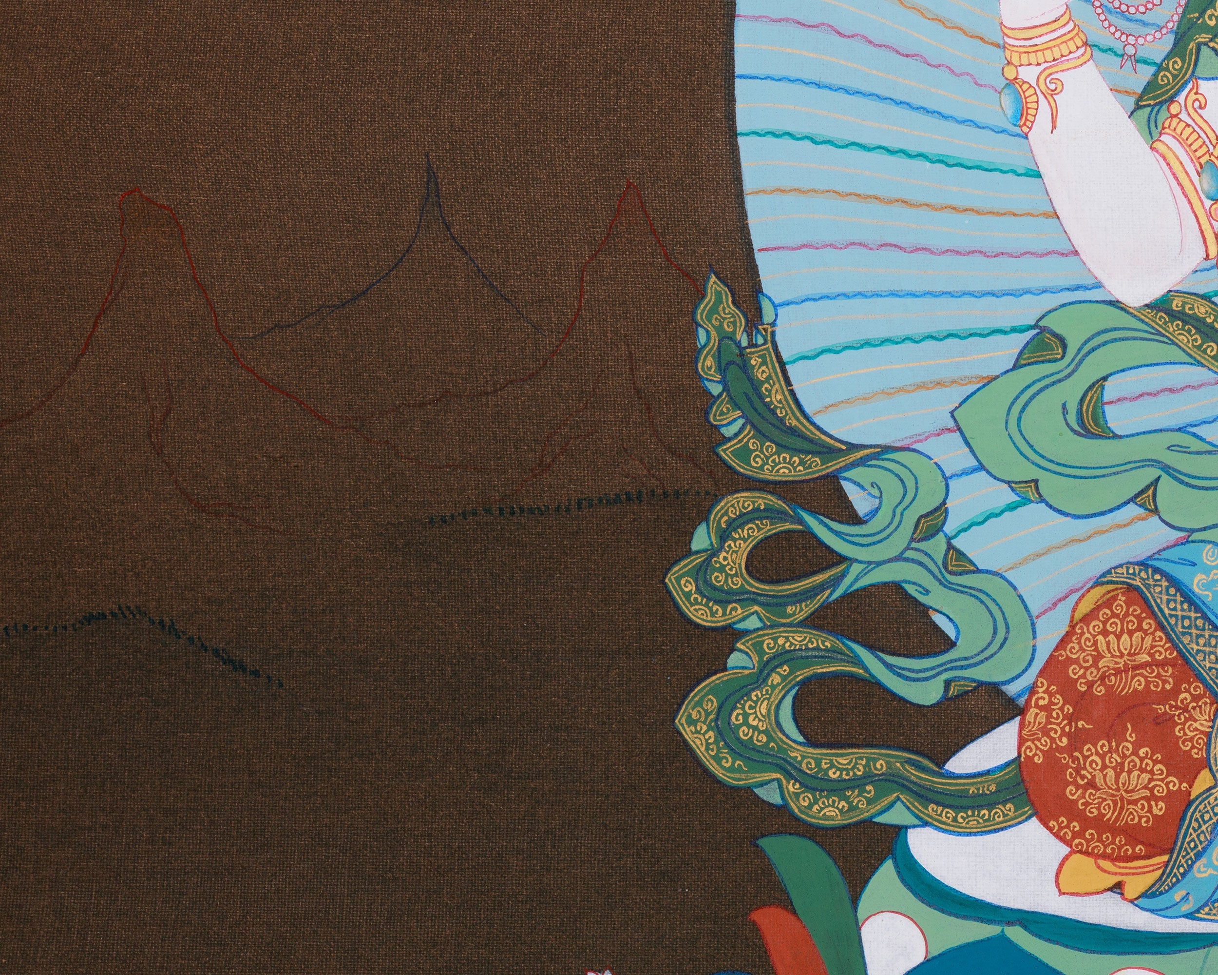 Three Tibetan Bodhisattvas: Chenrezig, Manjushri, and Vajrapani | Buddhist Altar