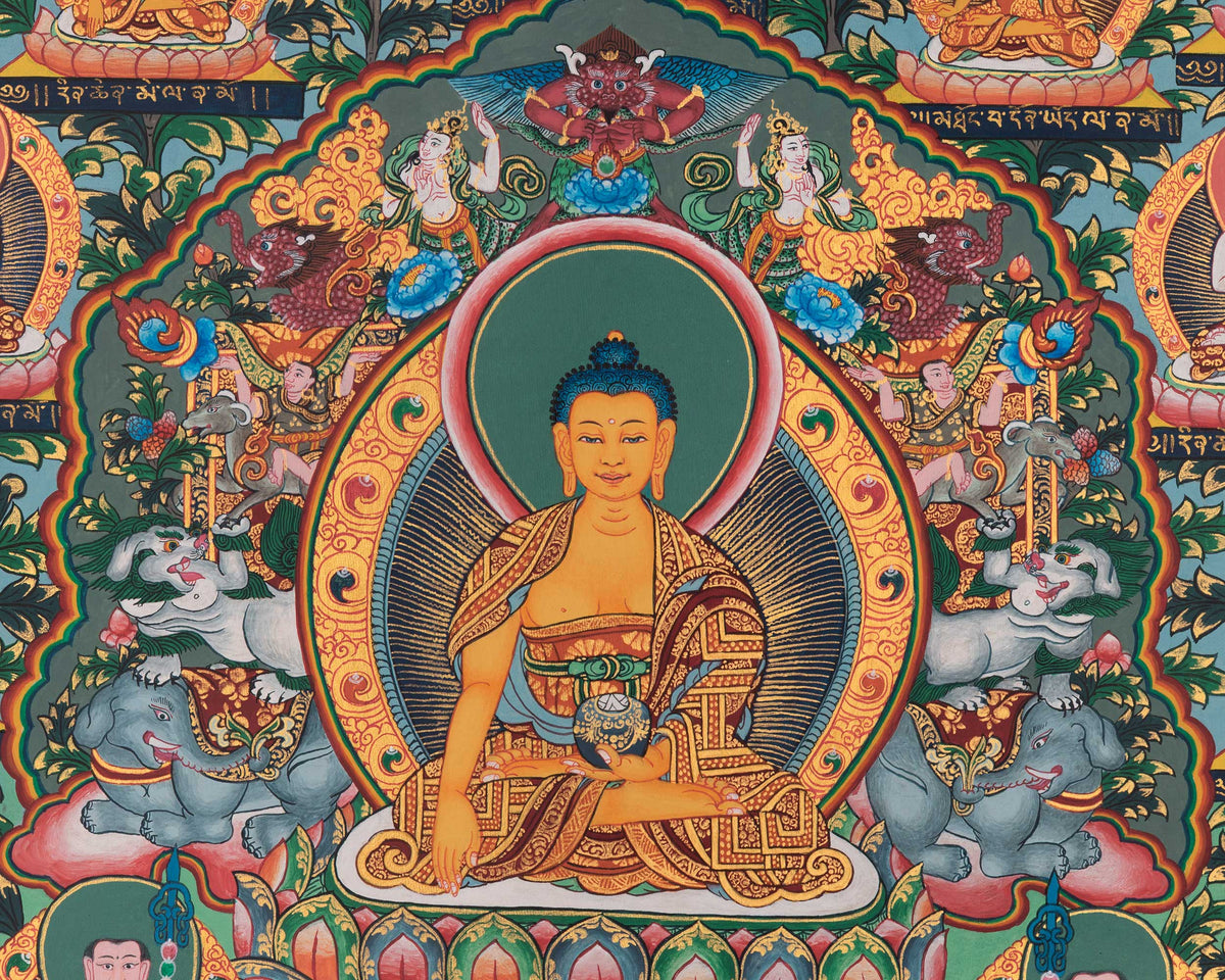 Tibetan 35 Buddhas Thangka | Hand-Painted Himalayan Buddhist Art