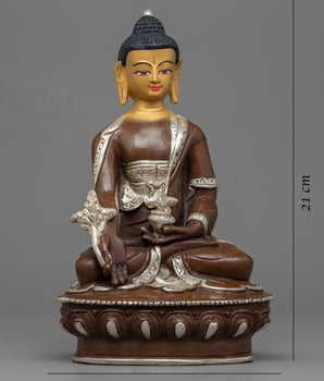 Medicine Buddha Chant Practice Statue | Hand-Carved Bhaiṣajyaguru Statue
