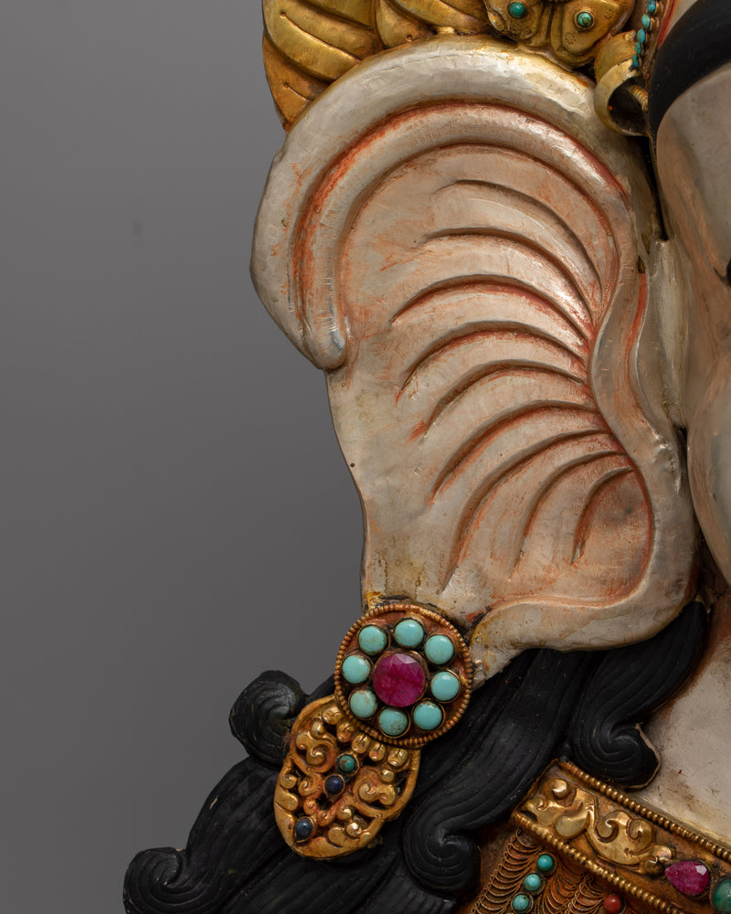 Premium Ganesha Face Mask | Luxurious Copper with 24K Gold and Silver Plating with Embodiment of Divine Blessings