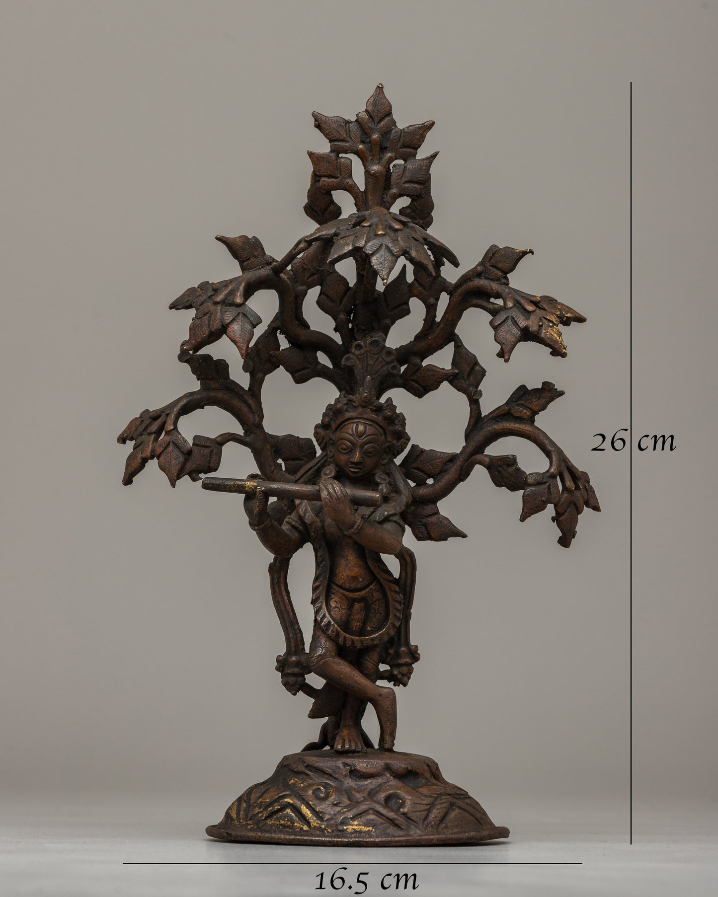 Bronze Krishna Statue | Divine Deity Playing Flute, Symbol of Spiritual Melody and Bliss