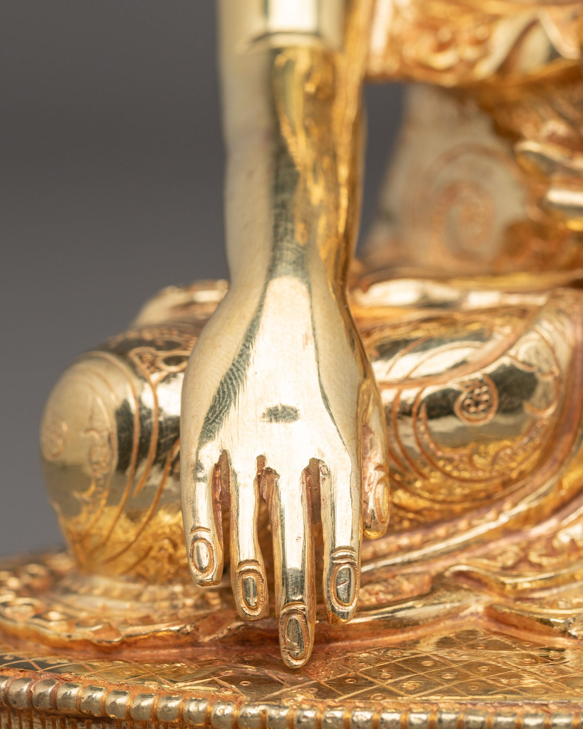 Bodhgaya Shakyamuni Buddha Statue | Gold Plated Buddhist Sculpture