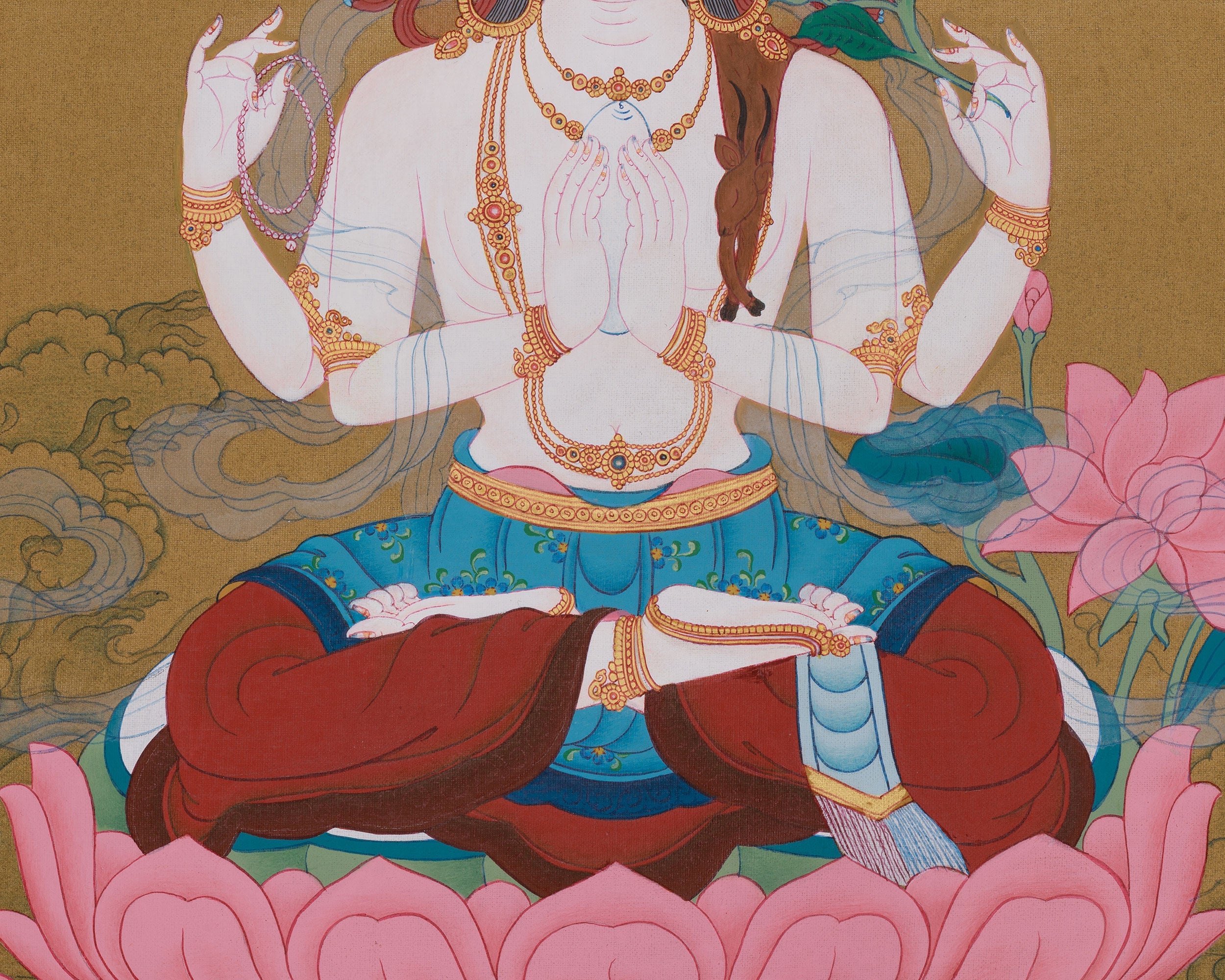 Tibetan Art of Chenrezig | Compassion Bodhisattva Thangka