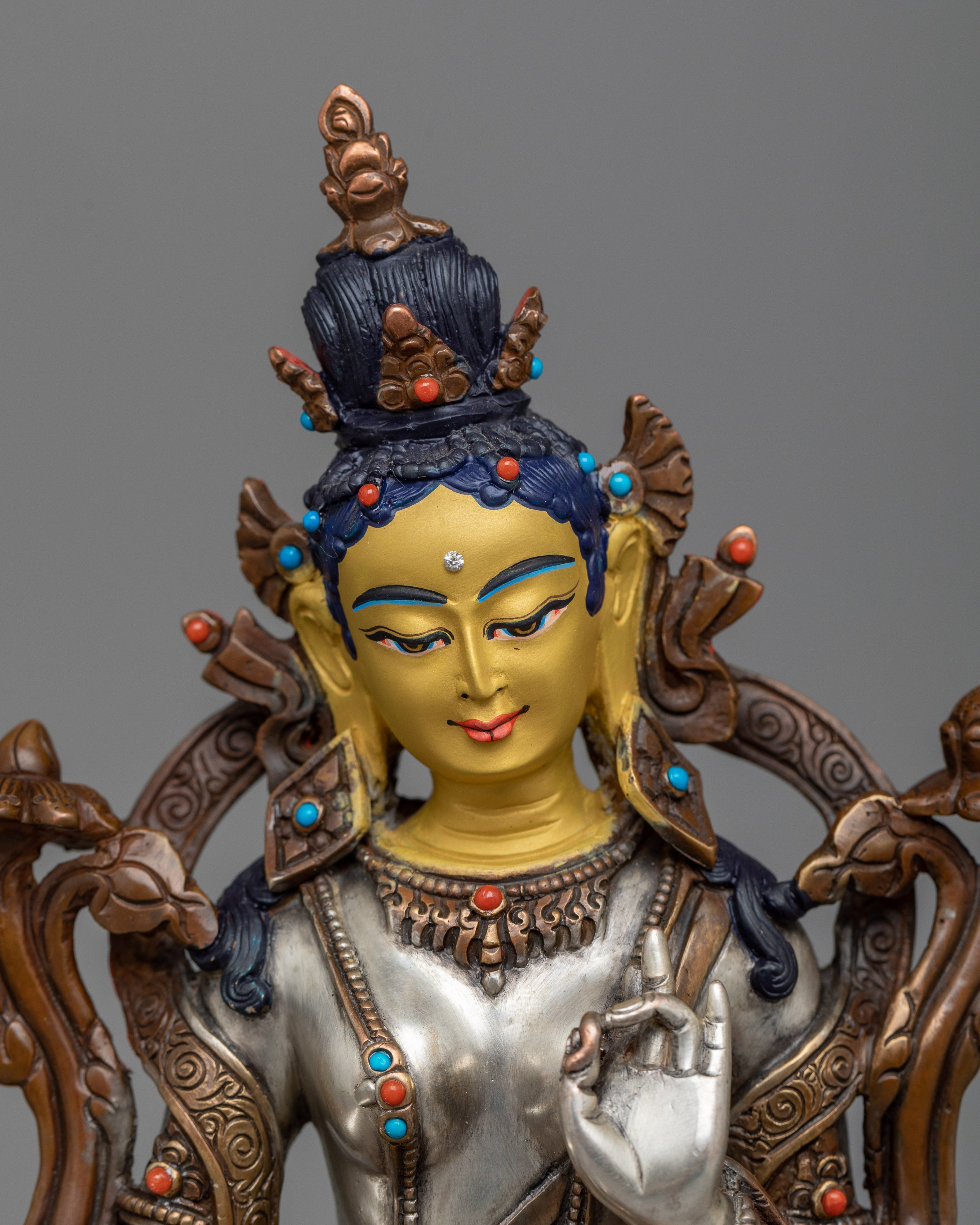 Sacred Assembly: 6 Bodhisattva Set | Artisanal Mastery in Silver and Gold