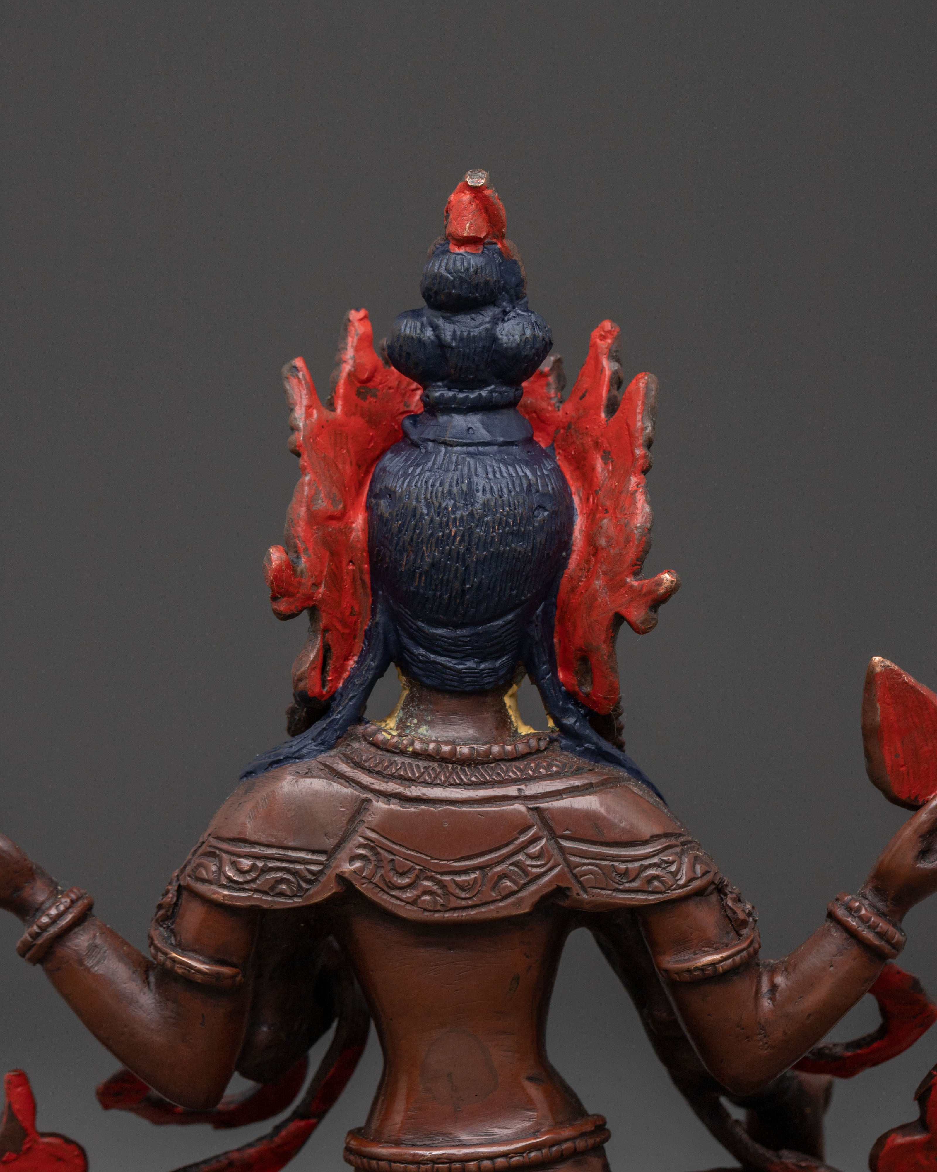Handmade Devi Laxmi Statue | Oxidized Copper Altar Sculpture