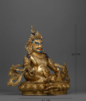 Handcrafted Gold-Gilded Dzambhala Statue | Buddhist Artful Design