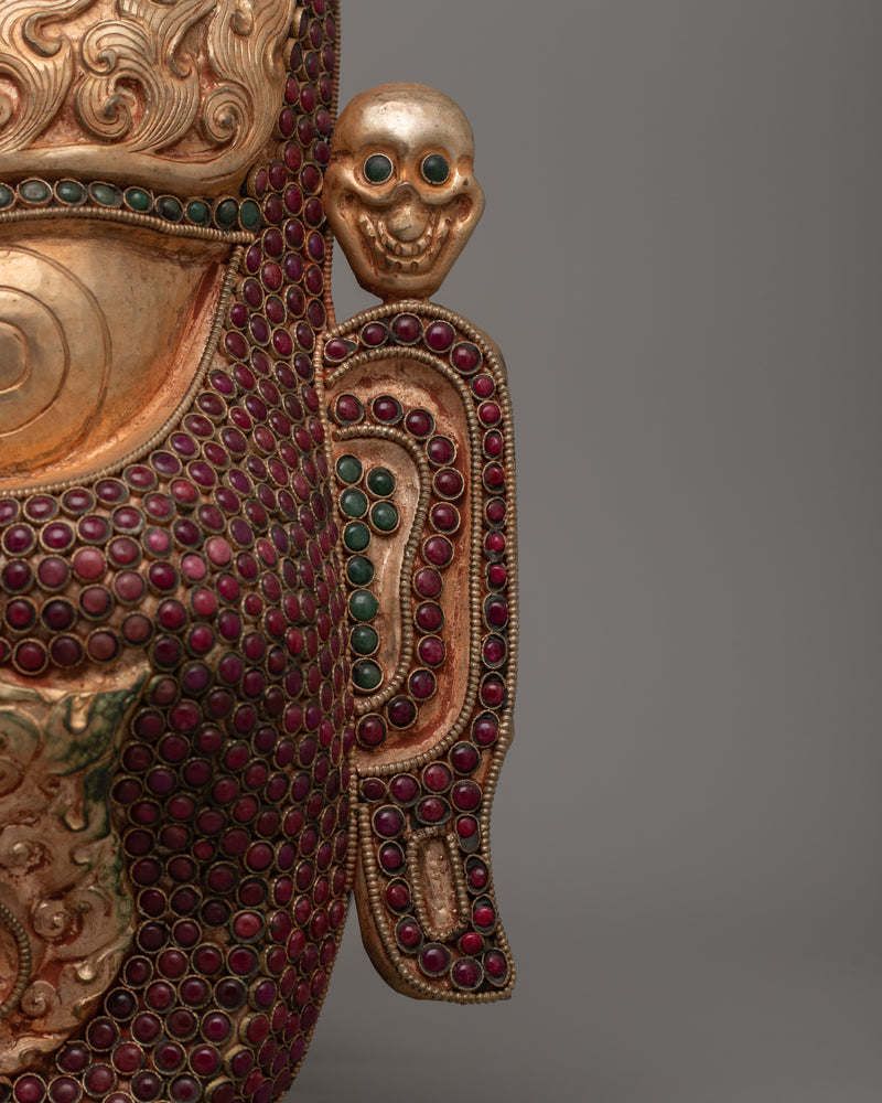 Copper Bhairav Mask | Unveiling the Majesty of a Golden Guardian