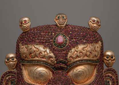 Copper Bhairav Mask | Unveiling the Majesty of a Golden Guardian