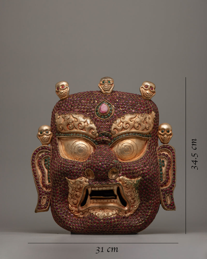 Copper Bhairav Mask | Unveiling the Majesty of a Golden Guardian