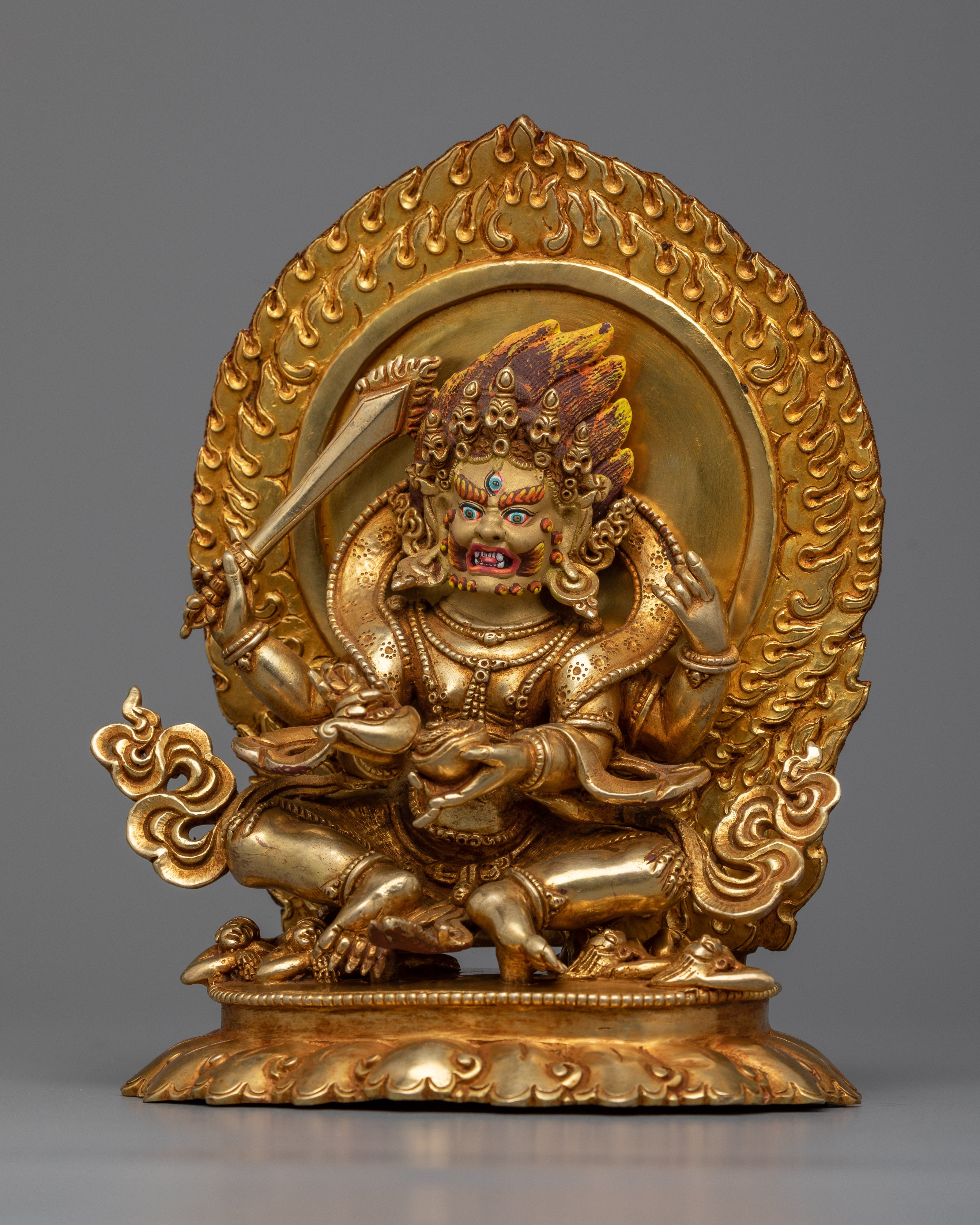 Harness Power with Our 4 Armed Mahakala Sadhana Statue | Himalayan Artwork