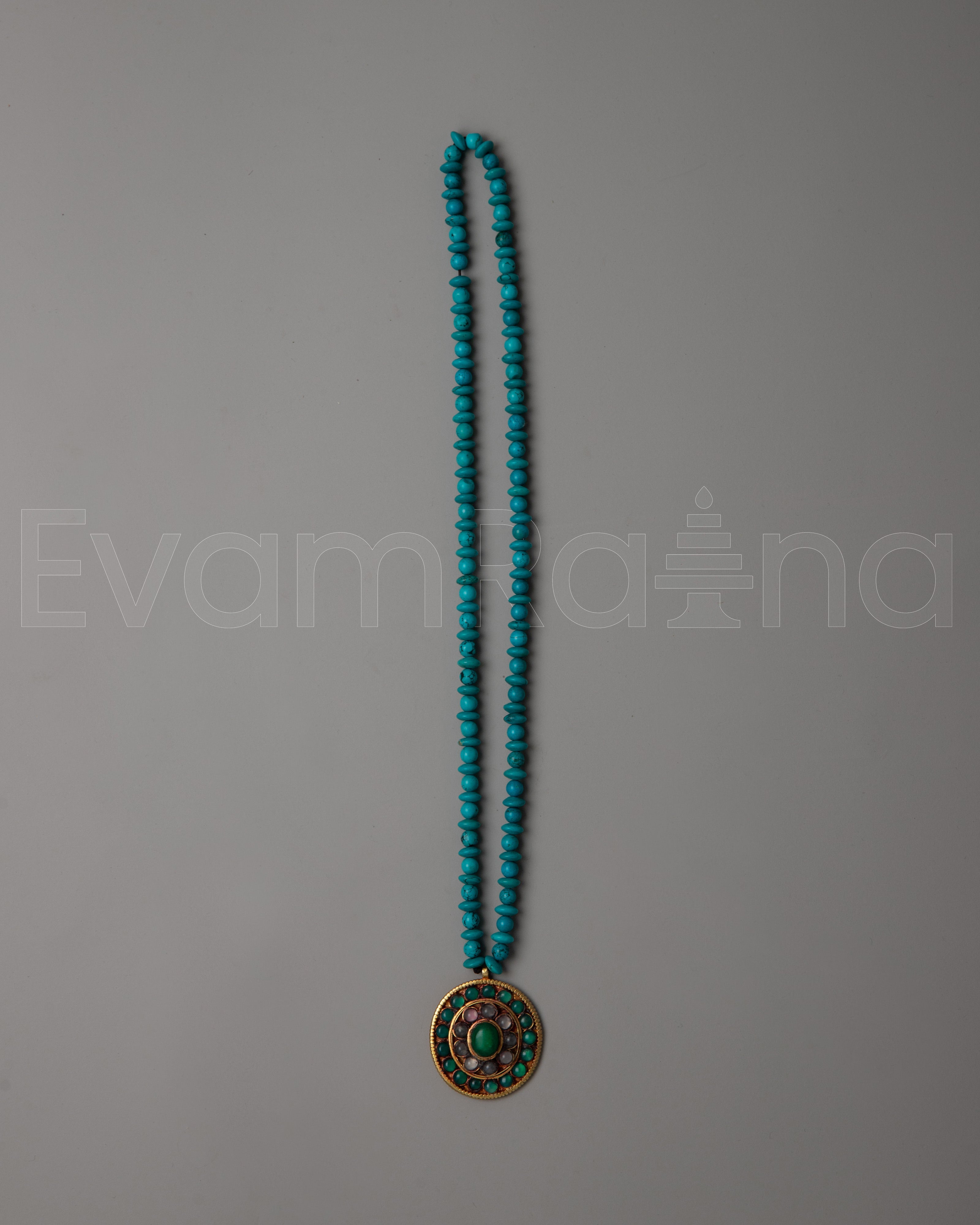 Long Turquoise Beaded Necklace