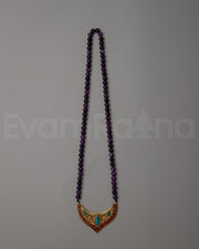 Amethyst Bead Necklace Long