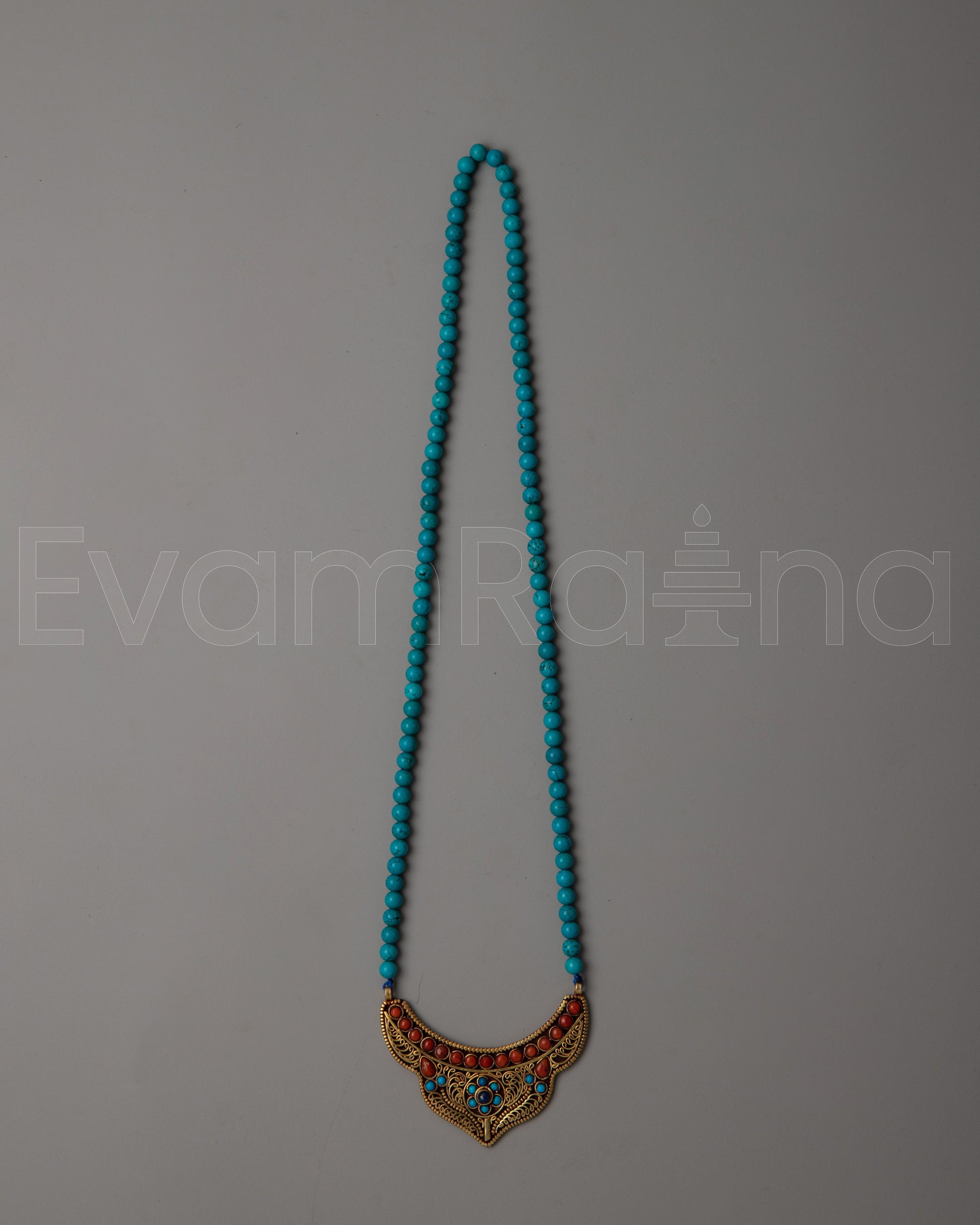 Long Beaded Turquoise Necklace