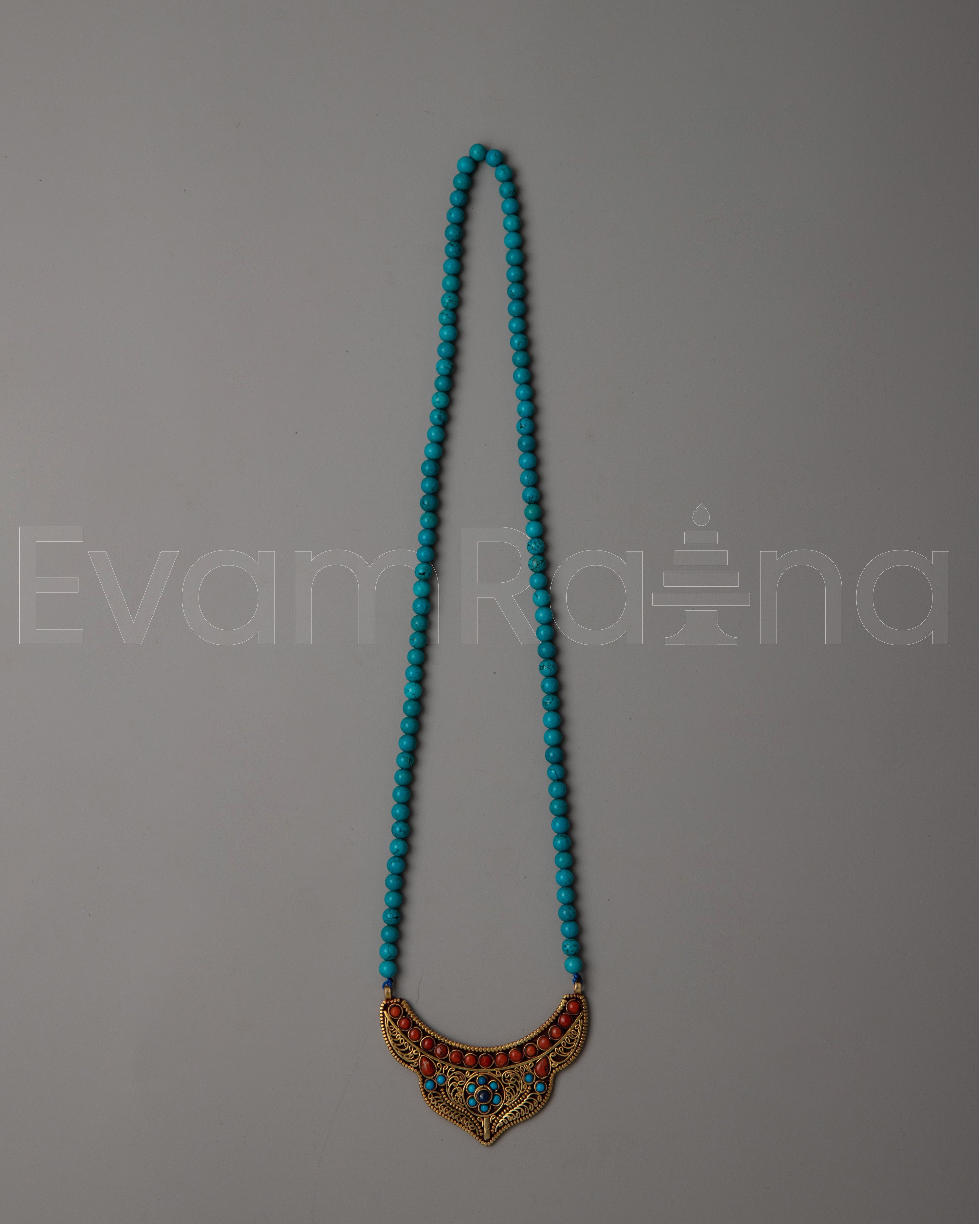 Long Beaded Turquoise Necklace