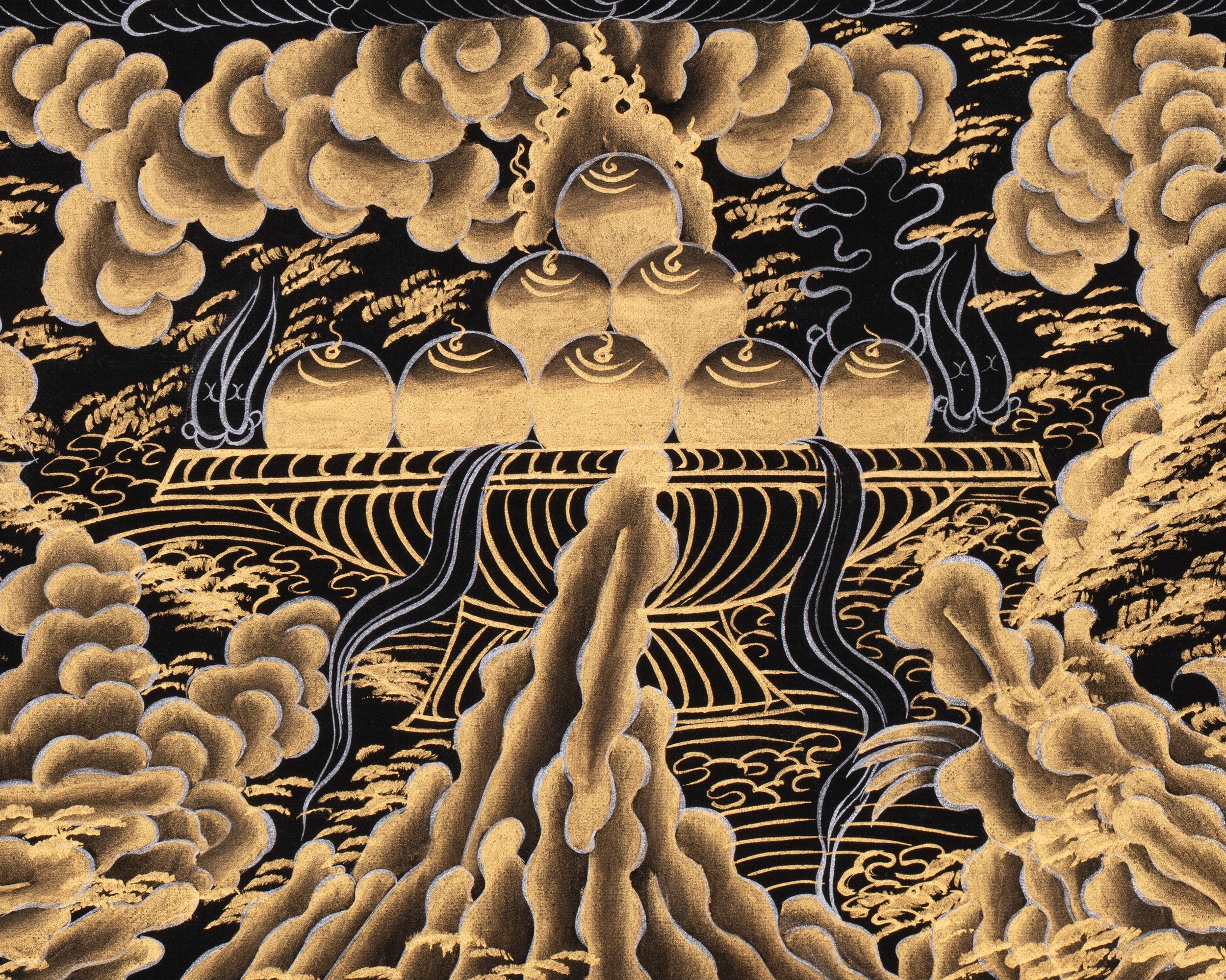 Gold Amitabha Buddha Thangka | Tibetan Art of Infinite Light & Compassion