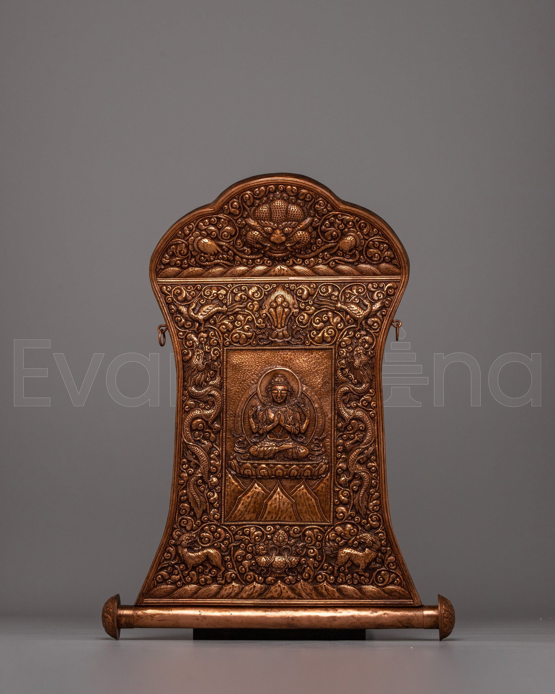 Copper Chenrezig Metal Wall Hanging