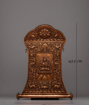 Copper Chenrezig Metal Wall Hanging | Buddhist Deity Sculpture for Cultivating Loving-Kindness